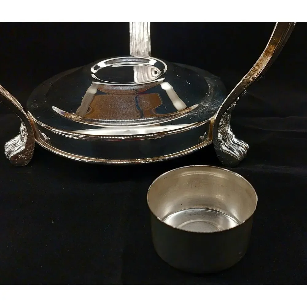 Vintage English Silver Mfg Corp Leonard Silver Plated Chafing Dish Buffet Warmer